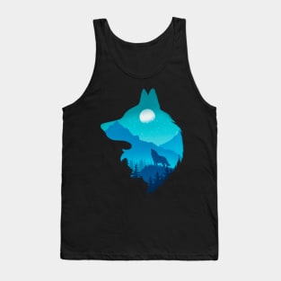 Lonely Night - Wolf (Digital Drawing) Tank Top